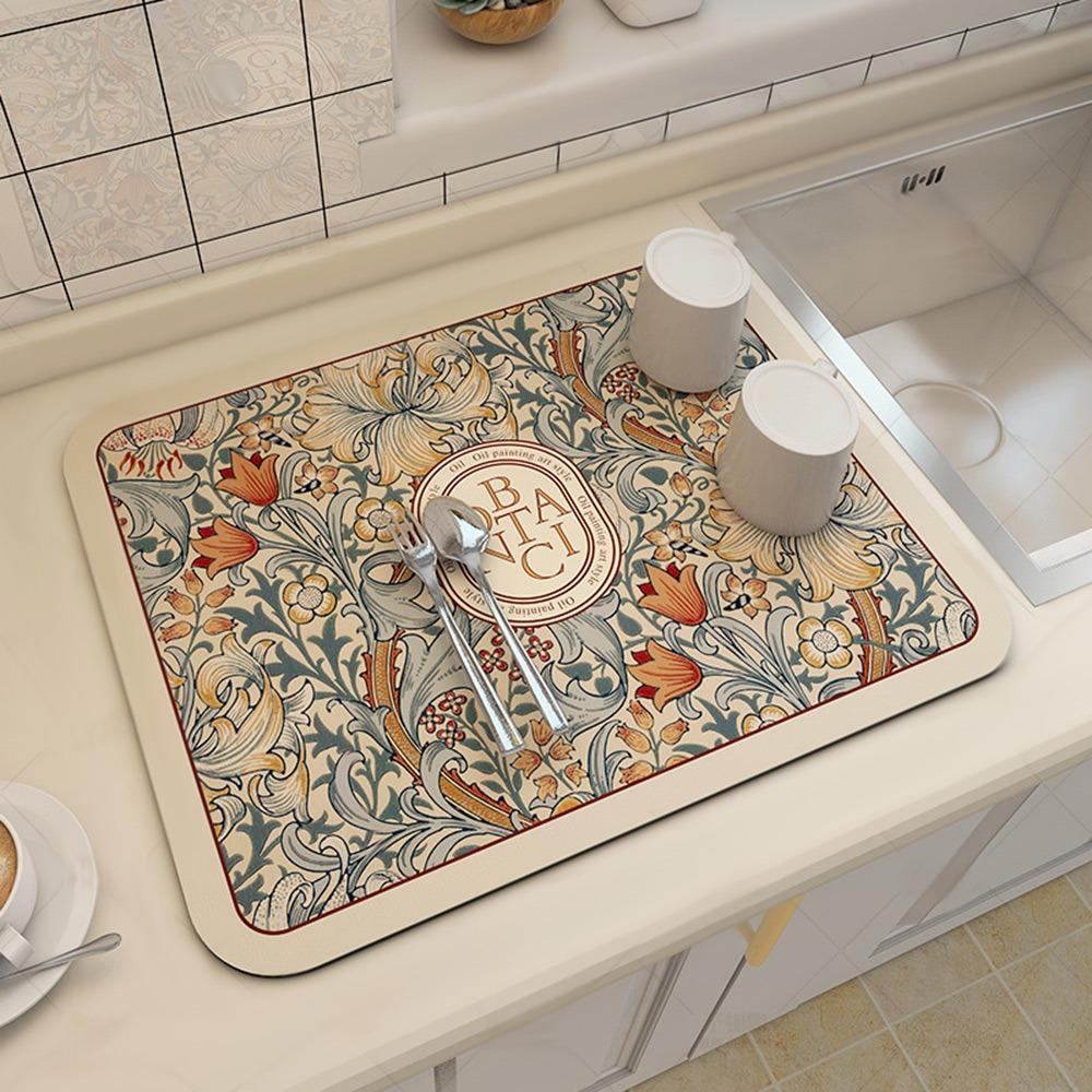 

Термостойкий коврик для слива стола, впитывающий коврик для слива, кухонный коврик, милый коврик для сушки посуды, домашний 1