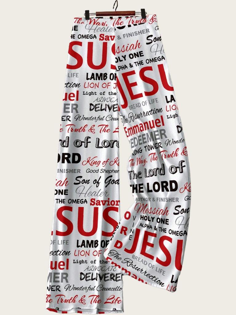 Pantaloni Imprimați cu Talie Înaltă și Croială Largă pentru Femei Mărimi Mari 2025 - Modă Europeană și Americană Transfrontalieră