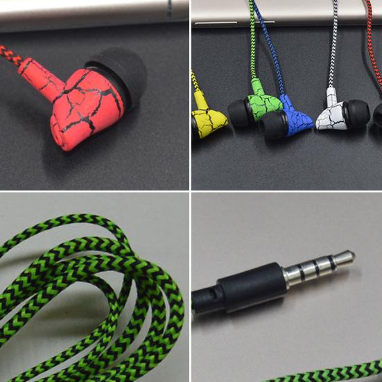 Mote Sprekketrykk Universelle Flettede Ledninger Volumkontroll In-ear Ørepropper