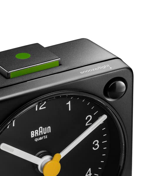 [Officially Imported] BRAUN Analog Alarm Table Clock, Black, BC02XB