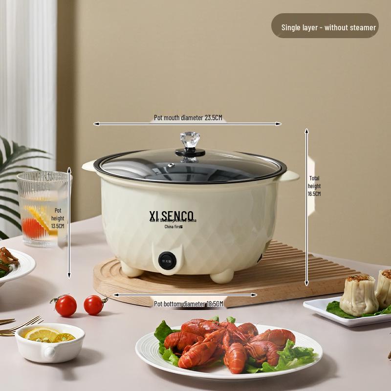 Xiangke Double-Layer Ceramic Electric Cooker: 24CM Non-Stick Hot Pot with Steamer