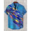 Camicia Casual da Uomo Estiva con Grafica Vita Marina Manica Corta Bottoni Camicie con Revers Top Oversize Camicia Hawaiana Casual