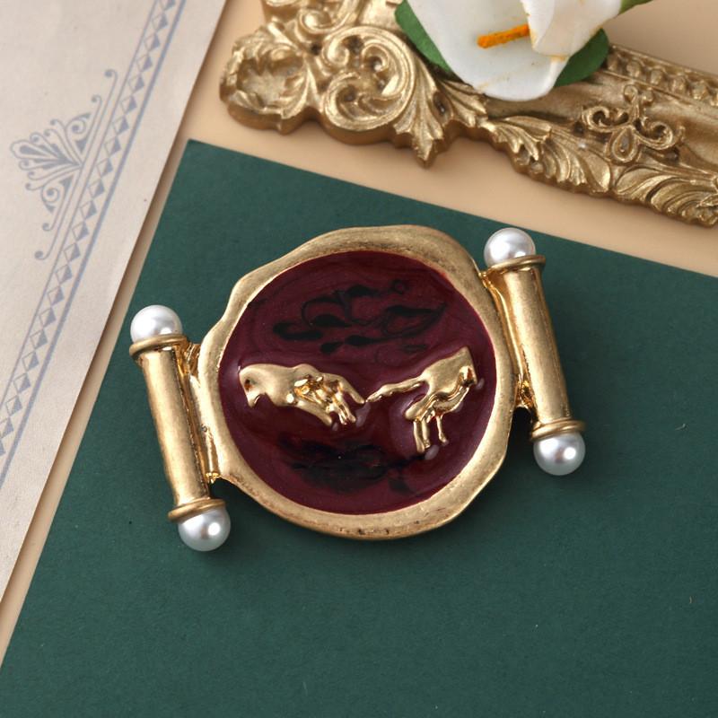 Spilla Femminile Vintage in Cristallo con Corona a Croce per Accessori Moda Regalo