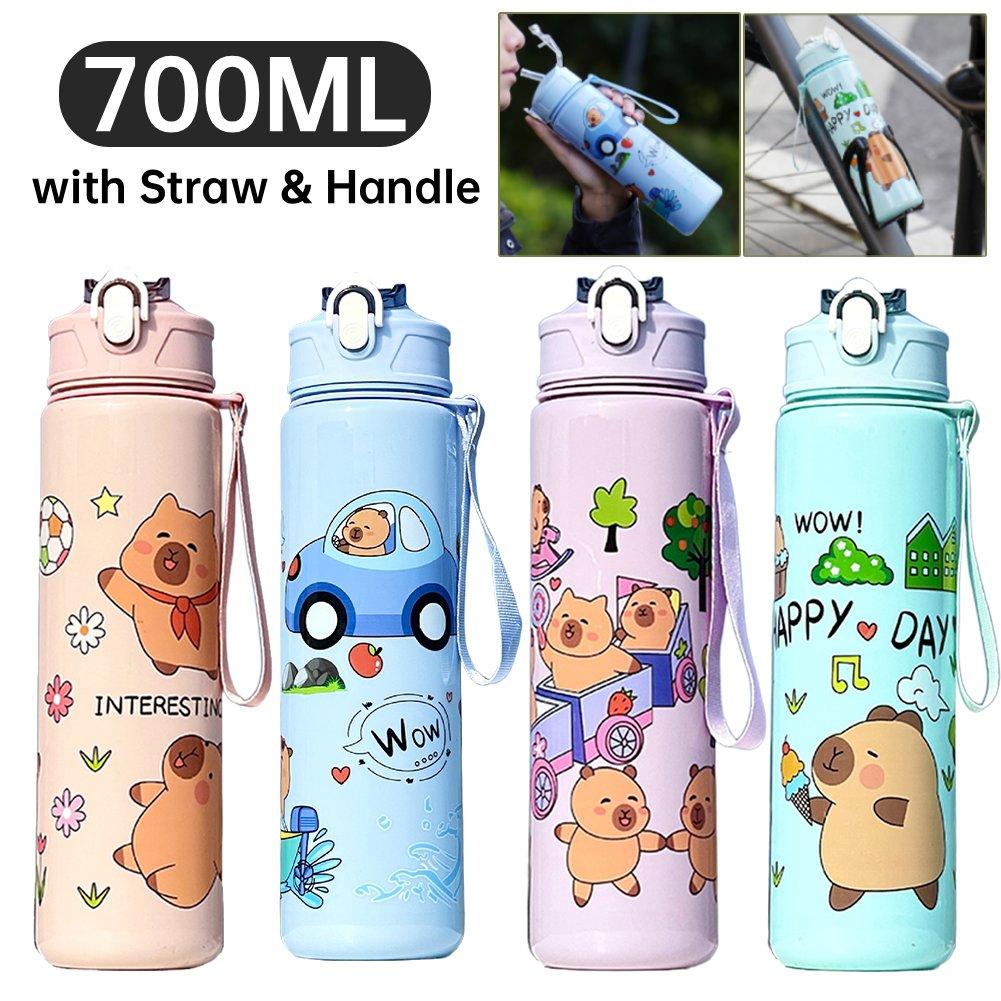 2025 Nová barva Kapybara Roztomilý Kelímek na vodu Plastový kelímek se slámkou Muži Ženy Venkovní Přenosný Vesmírný kelímek pro Fitness Sport 700ml
