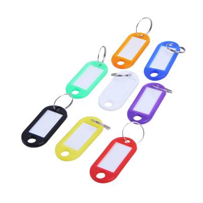 100 x ORANGE KEY TAG+ID CARDS Colour Plastic Car Fob Ring Marker Labels Identity