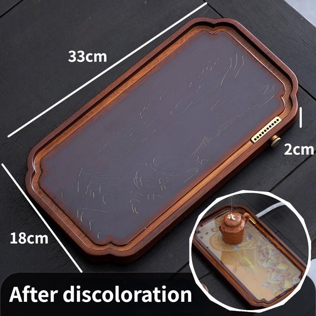 

Чайный поднос из цельного дерева, меняющий цвет, меняющий температуру, чайный поднос, небольшой чайный столик для дома