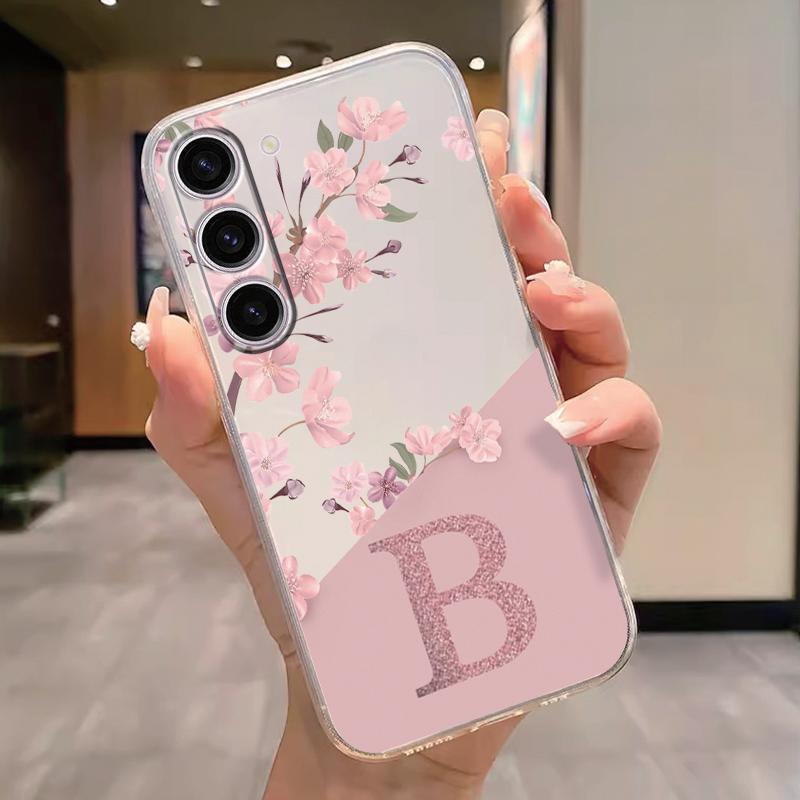 For Samsung Galaxy A15 5G Clear Letter Flowers Fashion Phone Cover Soft Silicone Fundas For Samsung A 15 Shell GalaxyA15 Capa