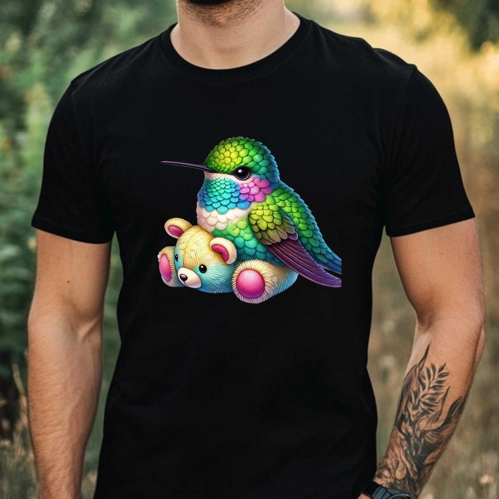 T-Shirt Herren Kolibri Motiv Baumwolle Größe XS bis 5XL XXL
