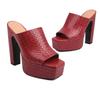 Fashion New Style Fashion Women High Heels Mule Sandals Platform Peep Toe Slip on Block Women's Heel Slippers Ladies Shoes Zapatos Mujer