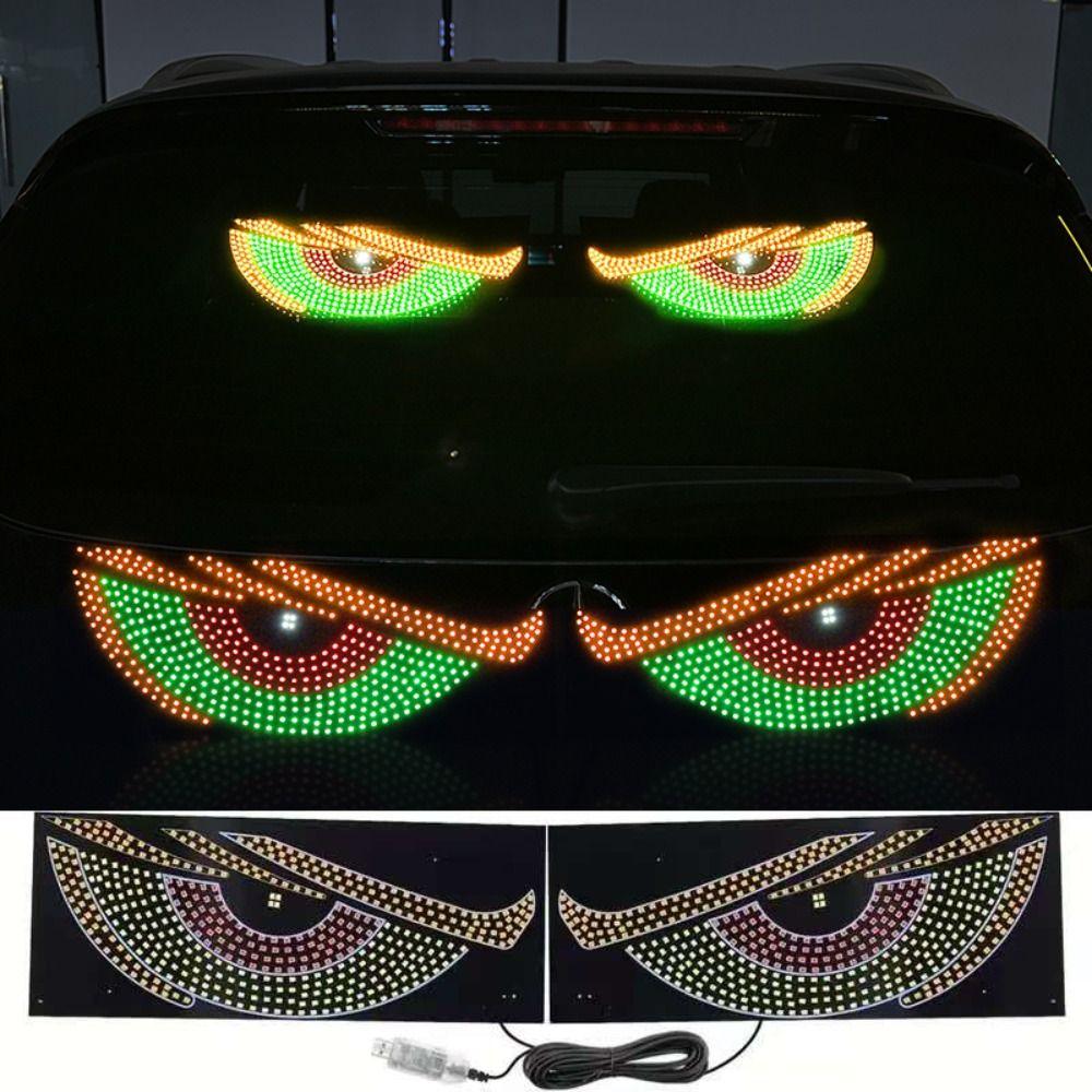 USB RGB Dynamic Demon Eye Light Flexible Pixel Panel Creative Truck Devil's Eye Light  Car Decor