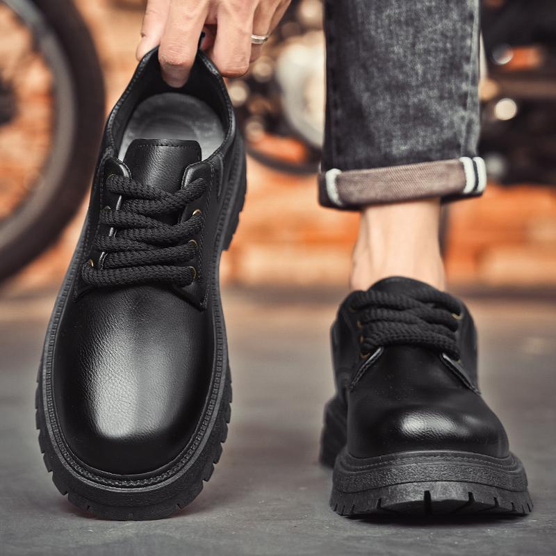 Høy Kvalitet 2024 Herre Casual Lær Business Verktøysko Komfortable Tykksålede Italienske Herresko Sklisikre Utendørs Oxford Sko