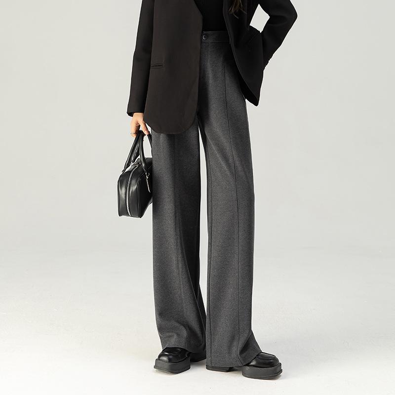 2024 Herbst-Winter High Waist Wide Leg Verdickte Lässige Damen Hose - Vielseitig, Modisch, Schlankmachend und Locker für den Weg zur Arbeit
