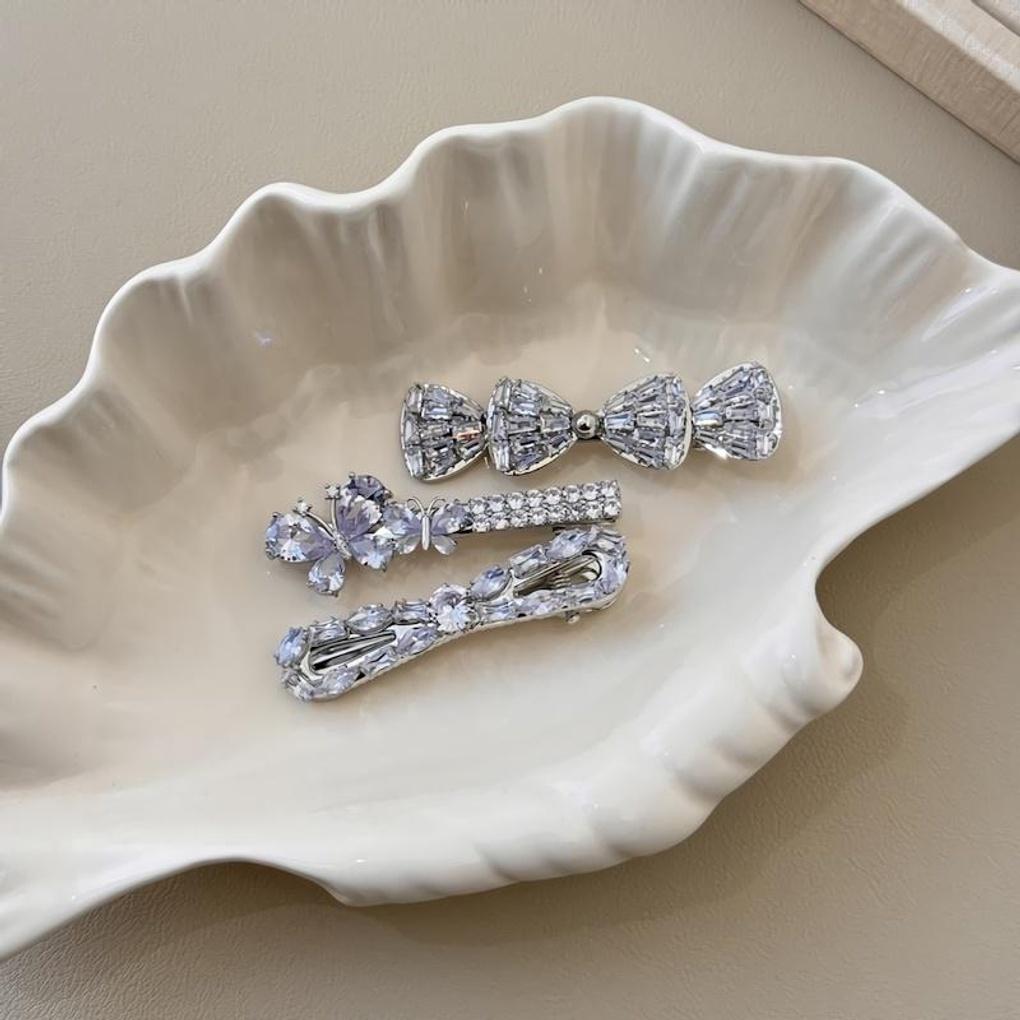 Women s Cubic Ribbon Butterfly French Hair Clip Cubic Butterfly Clip