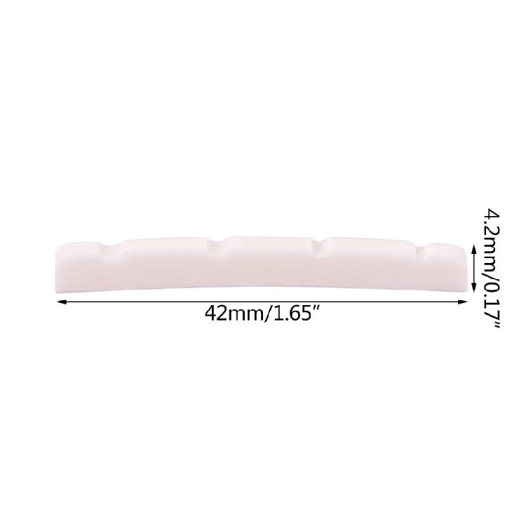 Pre-Slotted Bass Nut Slotted Bone Nut Saddles for 4 String Electric Bass Guitar