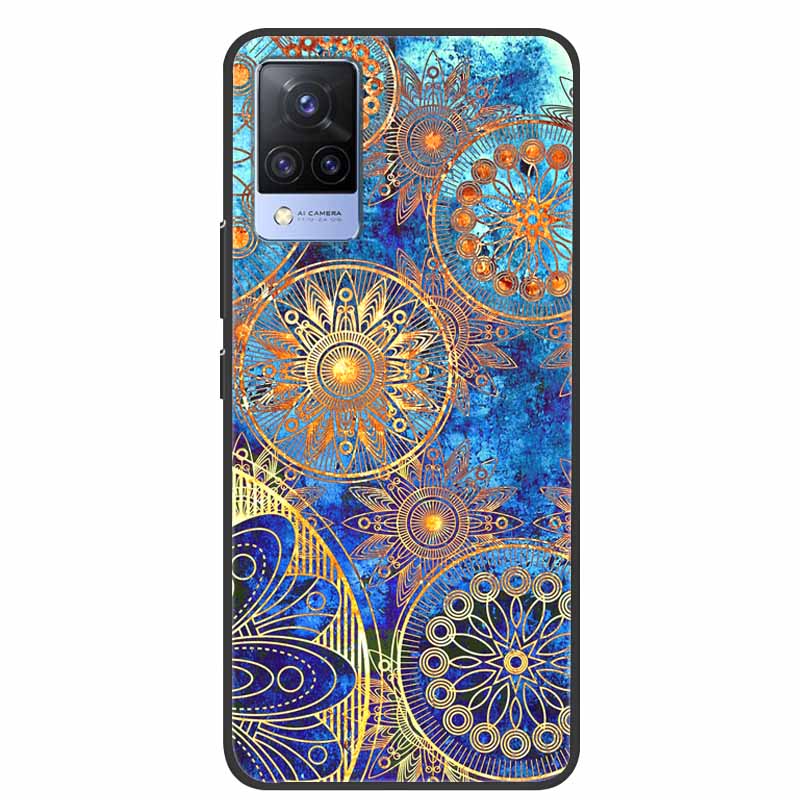 For Vivo S9 V21 V21e Case Black Silicone Back Cover Case For Vivo V21 S9 V21e Phone Cases Cover V 21 e S 9 Funda Coque Cartoon