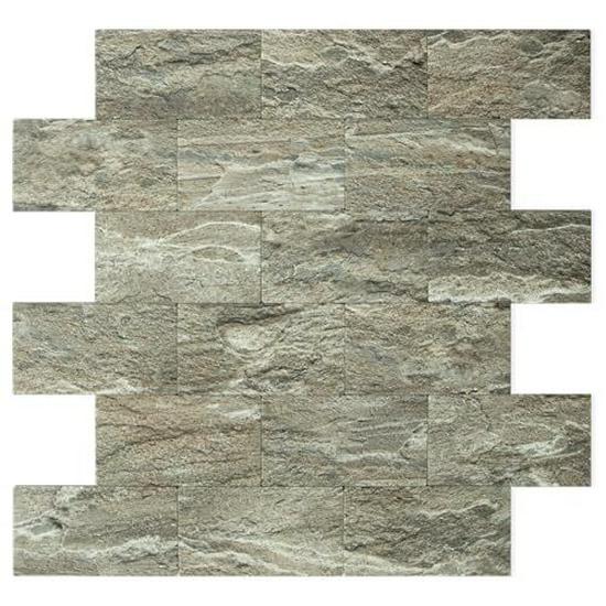 30x30cm Light Brown Slate PVC Self-Adhesive Wall Tile Sticker for Kitchen/Bathroom