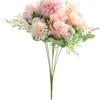 Single Stem Silk Rose Bouquet with Plastic Handle for Wedding Decoration