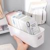 Tall Narrow Storage Box with Lid: Desktop Organizer for Cosmetics, Snacks, Home Living Room