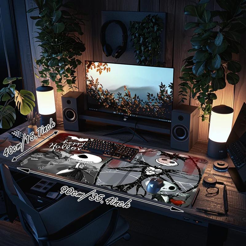 1Pc Nightmare Before Halloween Gaming Mouse Pad Keyboard Desk Mat Non-slip Rubber Lock Edge Waterproof Computer Mousepad for Office Home Decor Q177