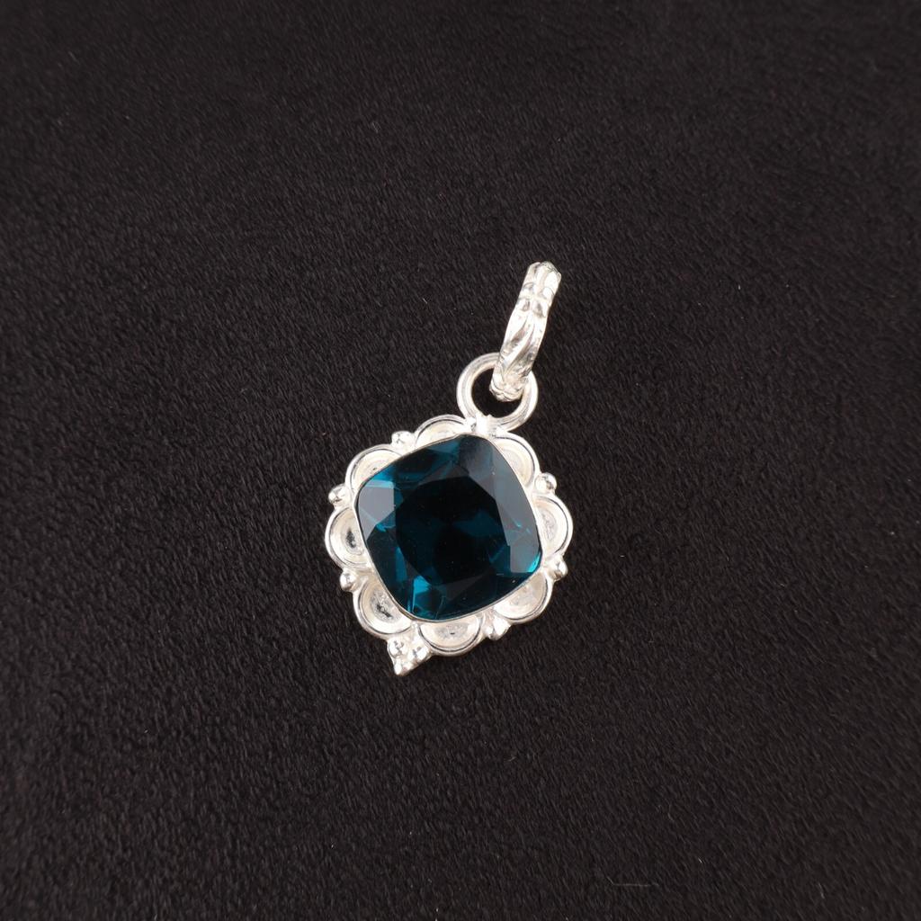 Cushion Natural Apatite 925 Silver Daughter Gift Art Deco Unique Pendant Jewelry PP-2-11