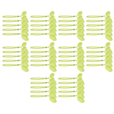 Garden Plant Clips Leaf Cable Ties Garden Support Green Nylon Material Leaf-shaped Design Simple Locking Mechanism