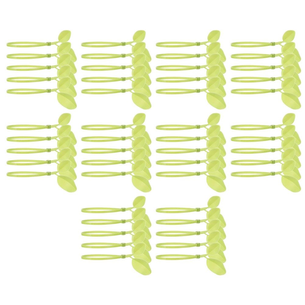 Garden Plant Clips Leaf Cable Ties Garden Support Green Nylon Material Leaf-shaped Design Simple Locking Mechanism
