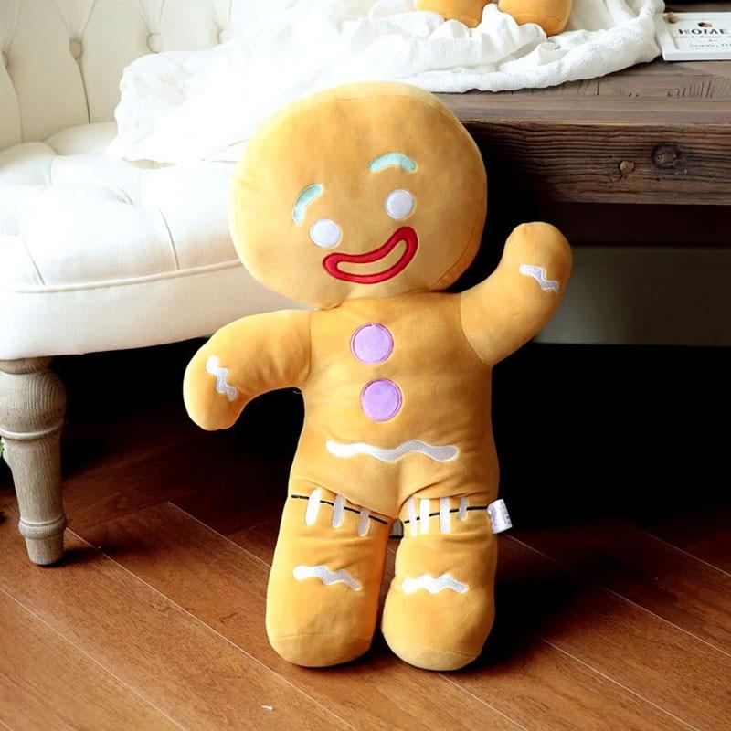 Gingerbread Man Plush Toy Baby Appease Doll Biscuits Man Pillow Car Seat Cushion Reindeer Home Decor Toy Children Christmas