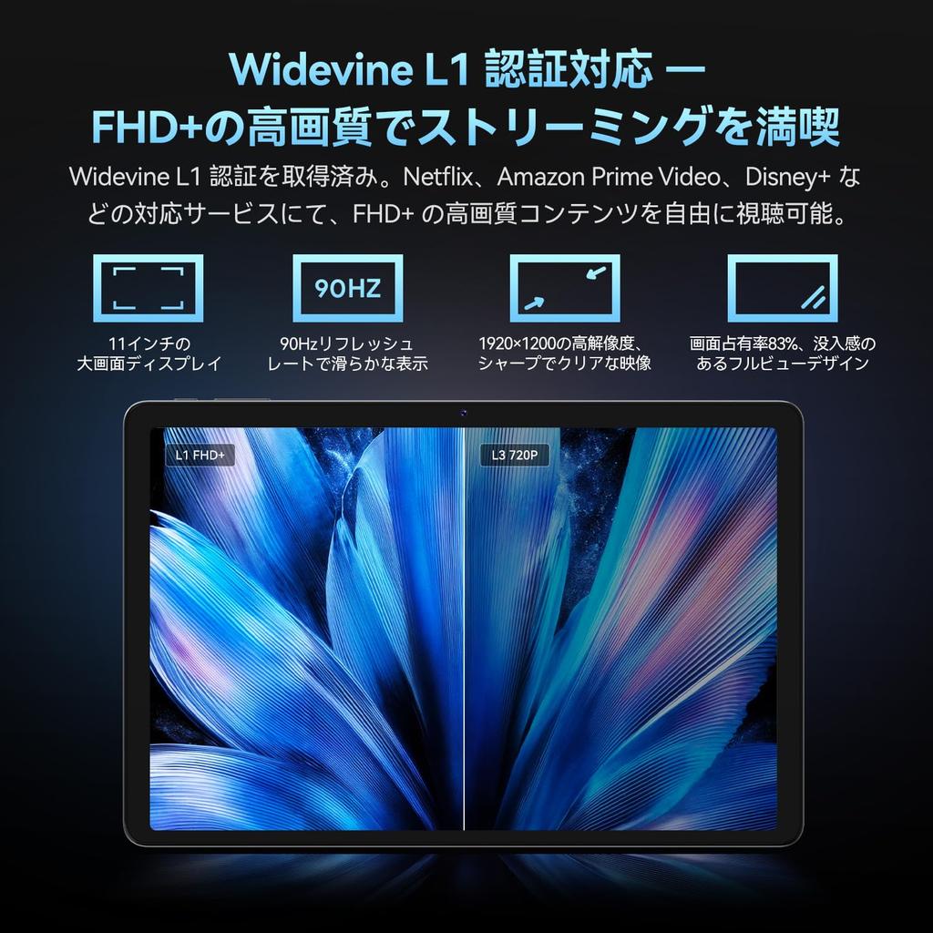 FPD Android 15 90Hz 1920x1200 IPS Large Screen 18GB 128GB 1TB Expansion 5 8000mAh Battery 18W Fast Charging 5G Widevine Netflix Facial Ideal for and