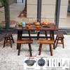 Outdoor Anti-corrosion Fire Pit Tea Table with Solid Wood and BBQ Function, Includes Indoor/Outdoor Chairs for Home Use