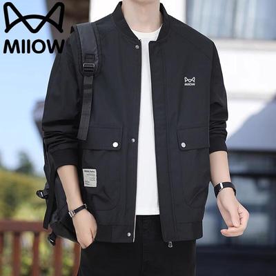 MaoRen Men's Casual Baseball Collar Jacket