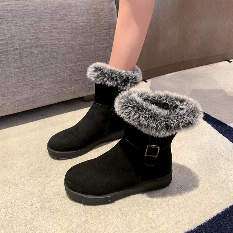2025 New Women's Premium Snow Boots Suede Slip-On Ankle Boots with Metal Accents & Non-Slip Sole Winter Comfort Booties