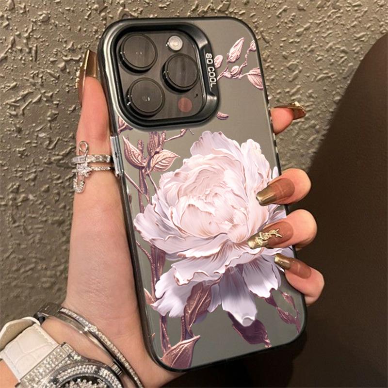 Gold Lotus Flower Electroplate Silver IMD Phone Case For  Mi 14 13 12 13T 14T Pro 11 Lite NE Poco F6 X5 X6 M6 Pro 4G Cover