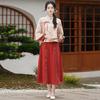 2024 Autumn/Winter Chinese Style Retro Tang Suit Hanfu Cheongsam Top & Tea Set