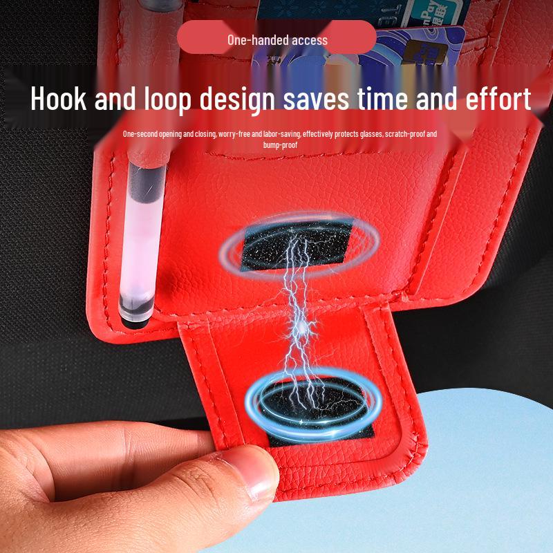 Multifunctional Car Sun Visor Organizer: Glasses, Cards & Receipts Holder