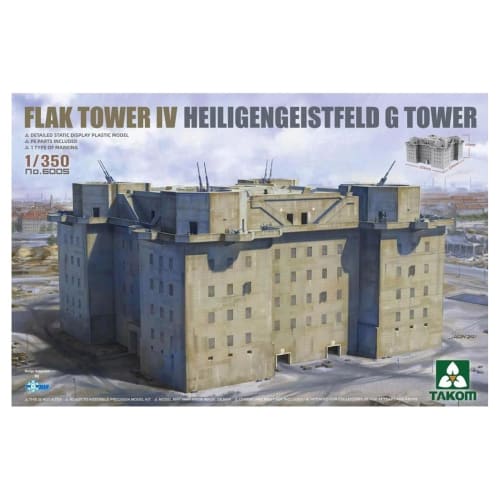

Takom 1/350 German Army Flak Tower 4 Heiligengeistfeld Flak Tower G-Tower Plastic Model Kit TKO6005