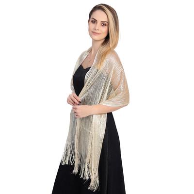 Schal Flache Frauen Mode Gold und Silber Seide Wraps Abendkleid Schal Schal Tanz