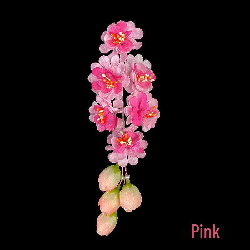 Peking Opera Silk Flower Hairpin Headdress - Ancient Style Qingyi Hudan Hair Accessory