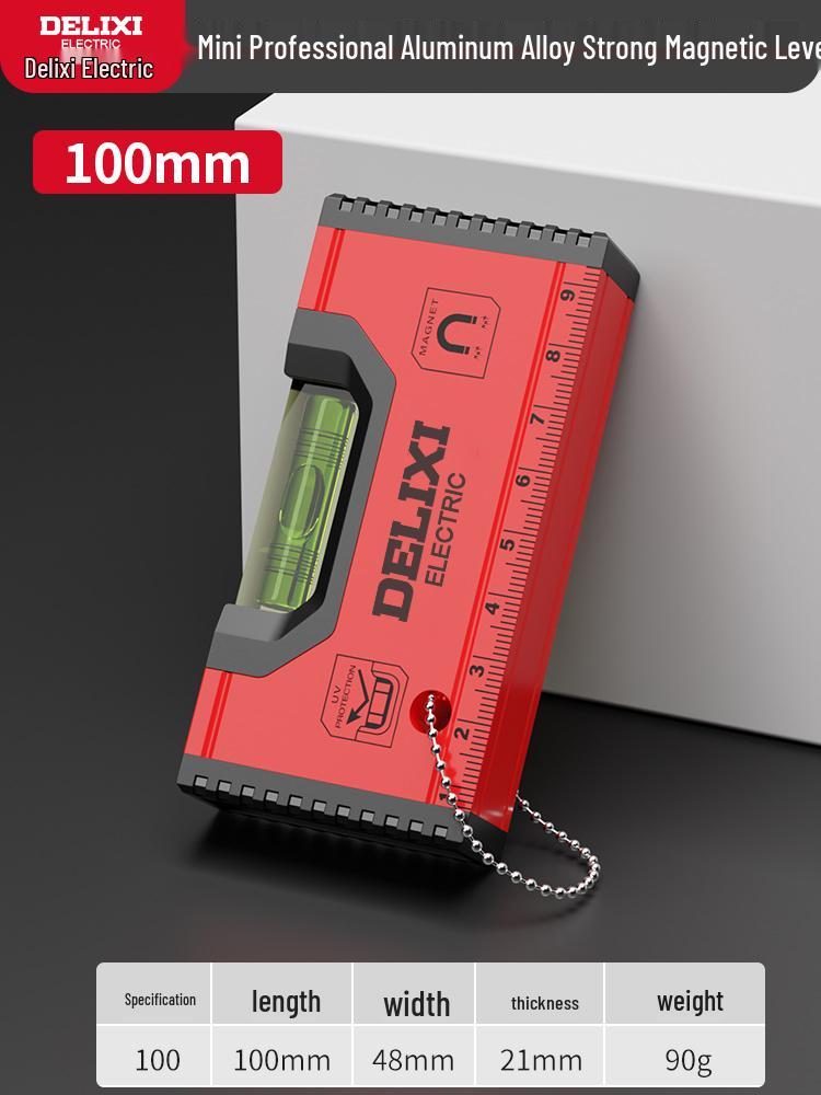 Delixi High-Precision Mini Spirit Level with Magnetic Aluminum Alloy Edge