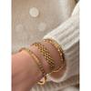Gold Strap Bracelet with a Light Luxury Style, Copper Gold-Plated, European and American High-End Feel, High Aesthetic Value, Stackable Chain Bracelet