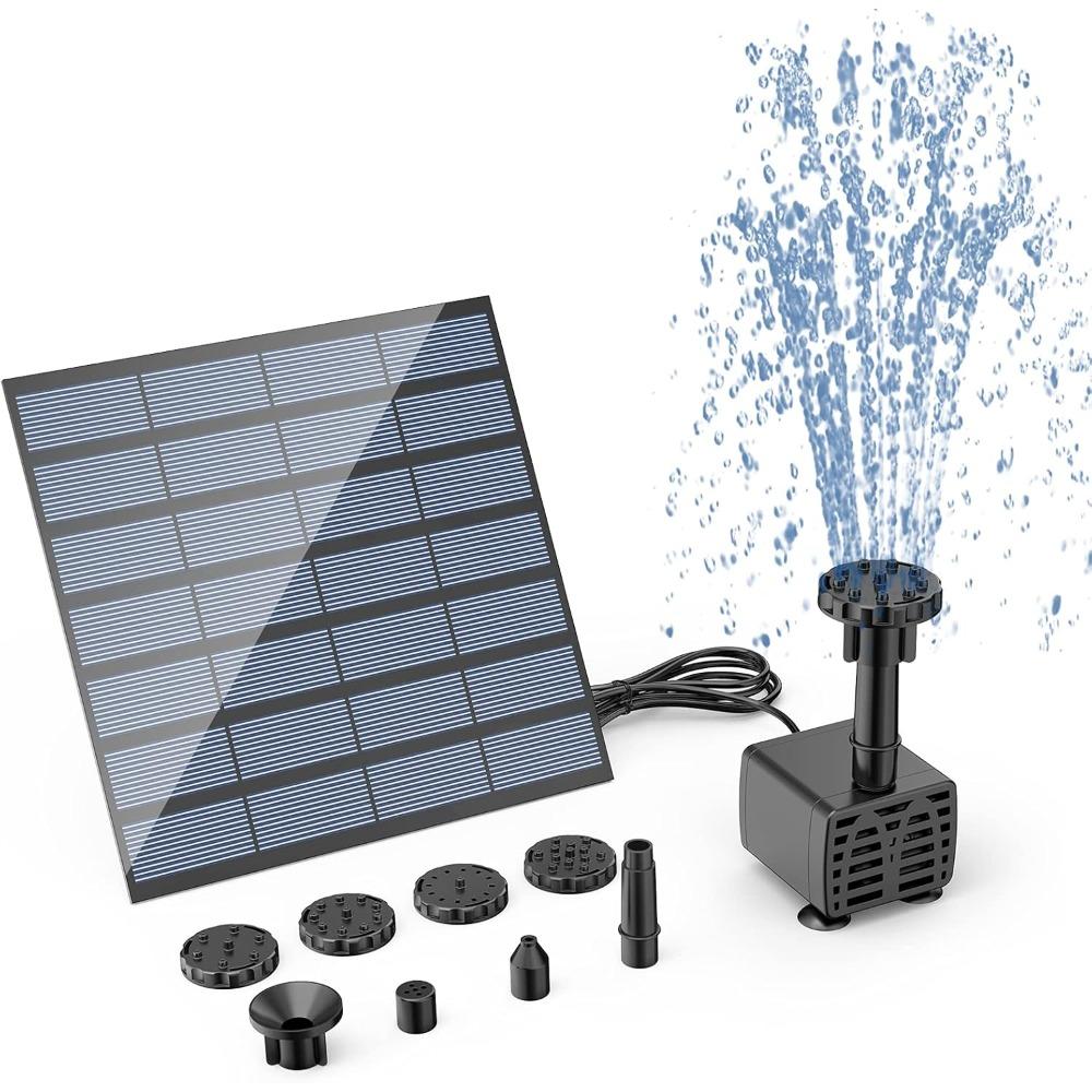 

2.5W Solar Water Pump,with 6 Nozzles 1.2M Water Pipe,DIY Water Feature Garden Pond Bird Bath,Ideal Outdoor Fountain/Decoration