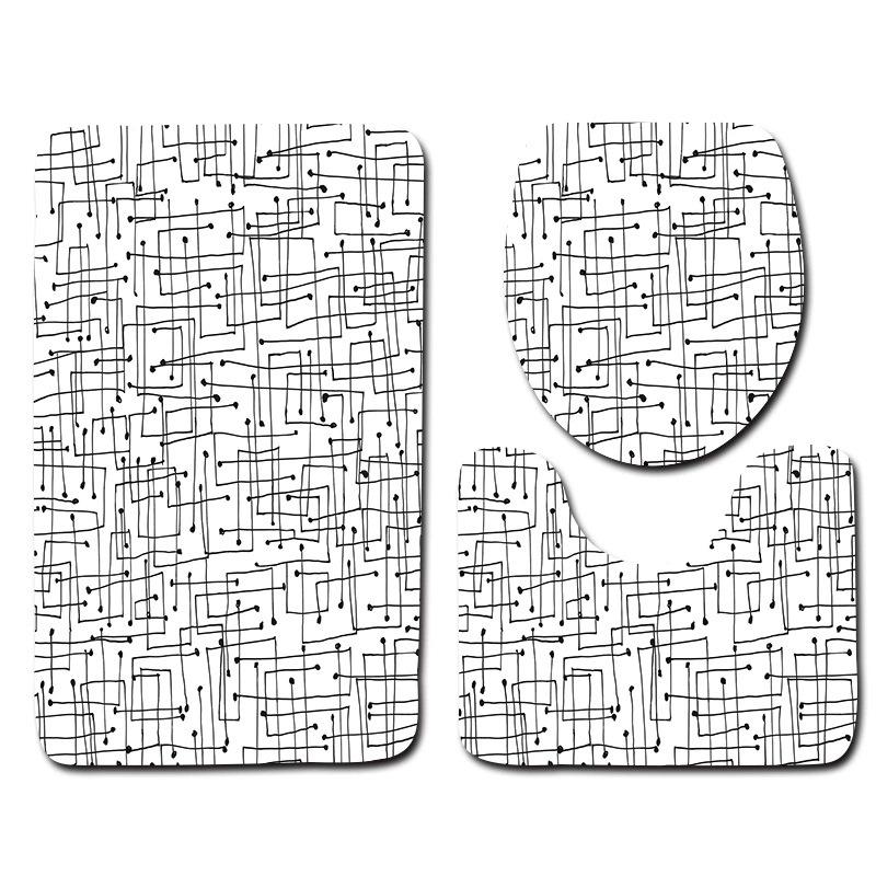 Toilet Floor Mat Three-Piece Bathroom 3-Piece Carpet Doormat Mat
