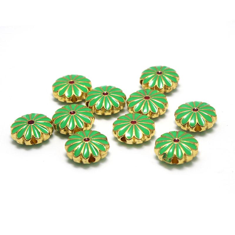 10pcs Copper Metal Drop Oil Flower Spacer Beads Charm for Jewelry Making Beads Accessories fit Earrings Bracelet DIY Accessories