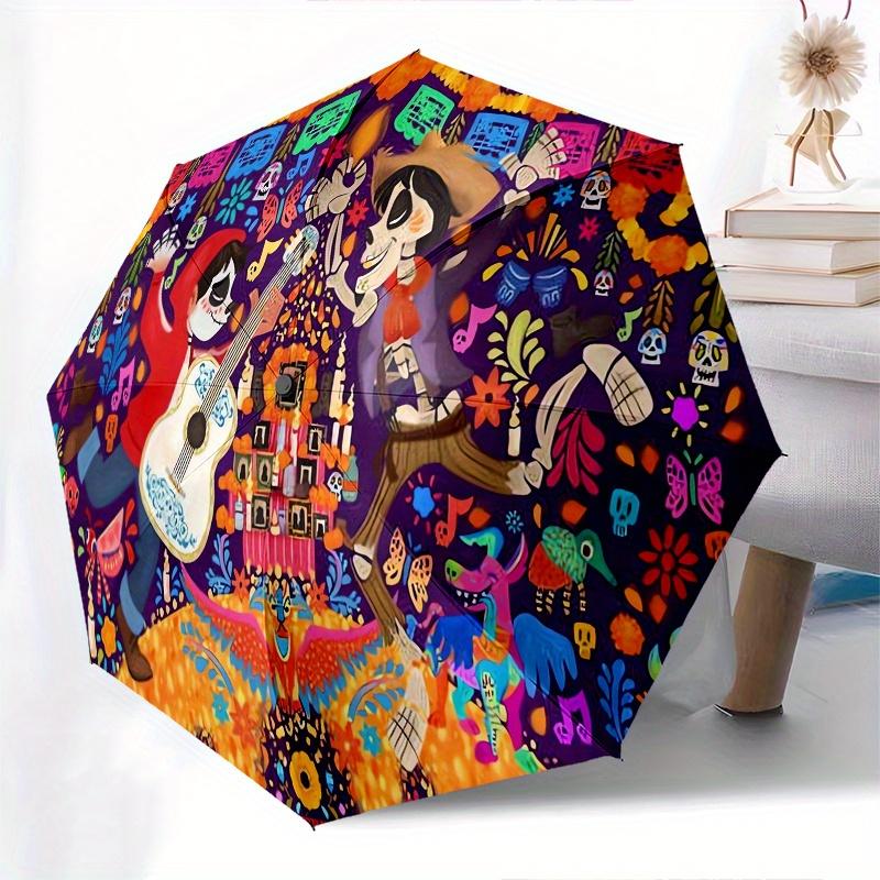 1pc CoCo Automatic Folding Umbrella: Compact 8-Bone Design Cartoon Outdoor Travel Companion, Business Umbrella, Christmas Valentine's Day Bi