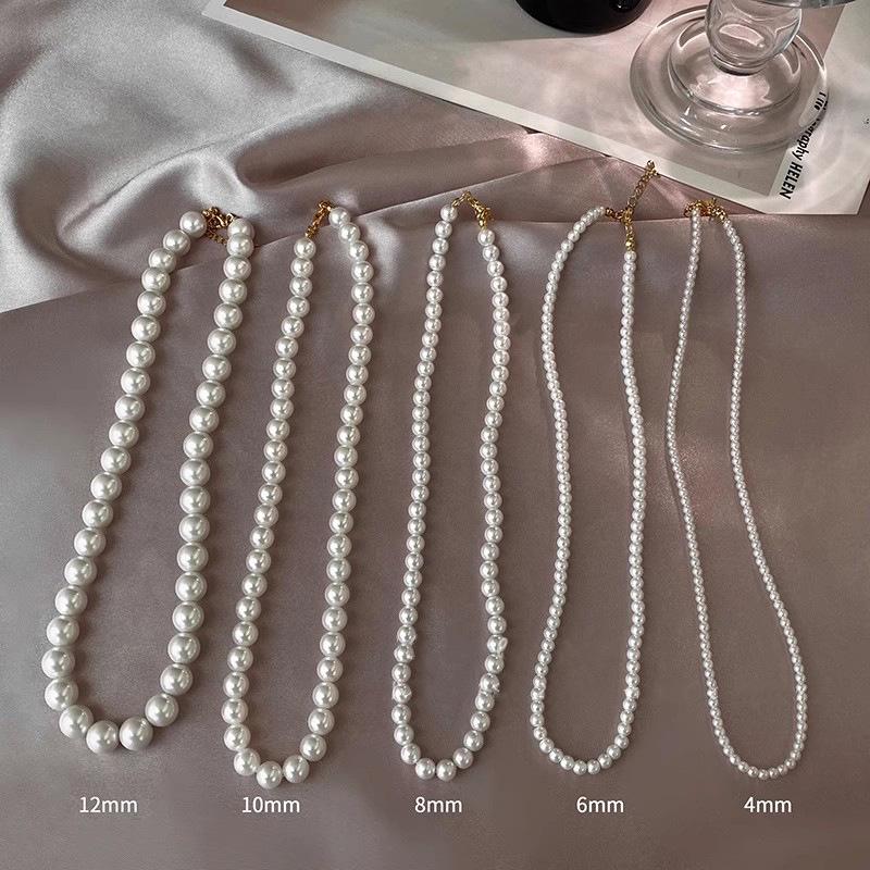 Elegant French Layered Pearl Necklace - Women's High-End Versatile Clavicle Chain, Simple Retro Style