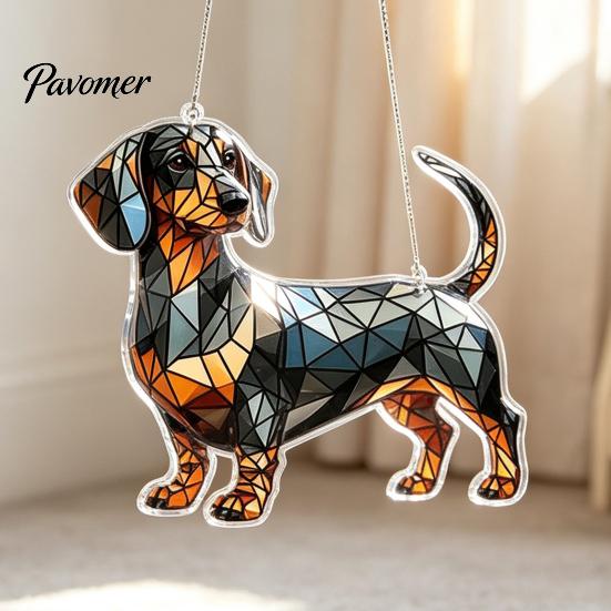 Unique Gift for Friends Dachshund Hanging Ornament, Acrylic Window Sun Catcher, Cute Dog Interior Accessories Decoration Home Room Decor, Front Porch