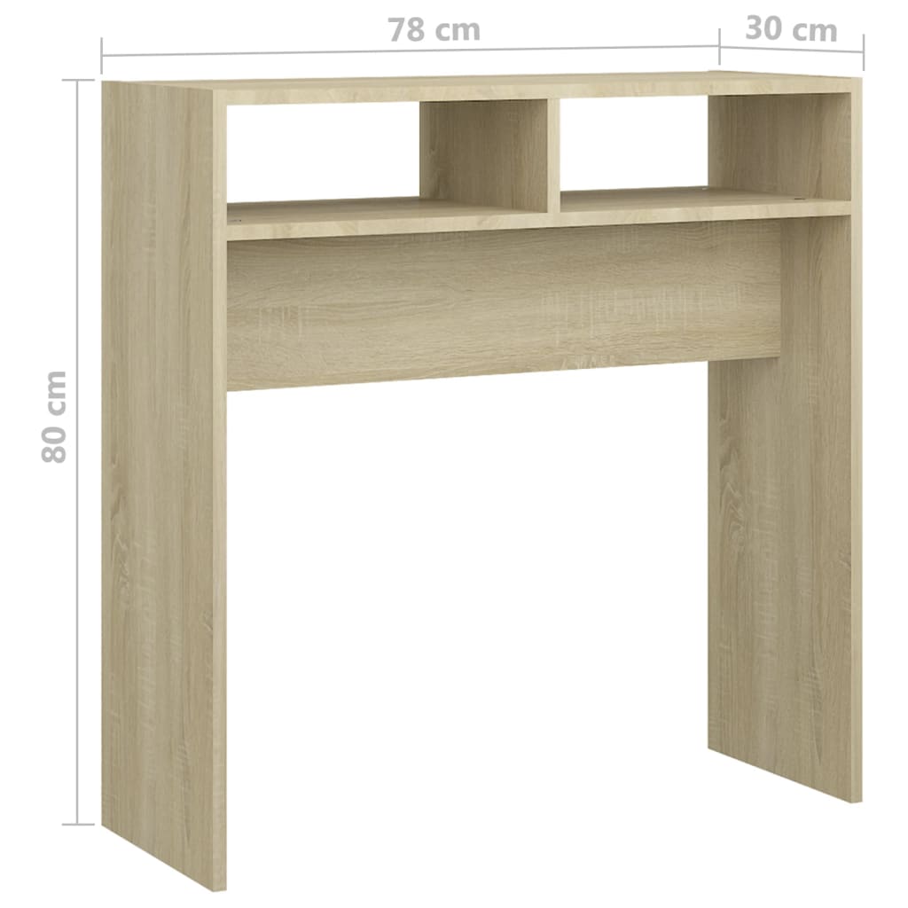 Vidaxl Konsolentisch, Farbe Sonoma-Eiche, 78X30X80 Cm