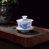 Non-Hot Touch White Porcelain Gaiwan Tea Cup with Lid - Small Size Ceramic Tea Infuser Bowl for Kung Fu Brewing