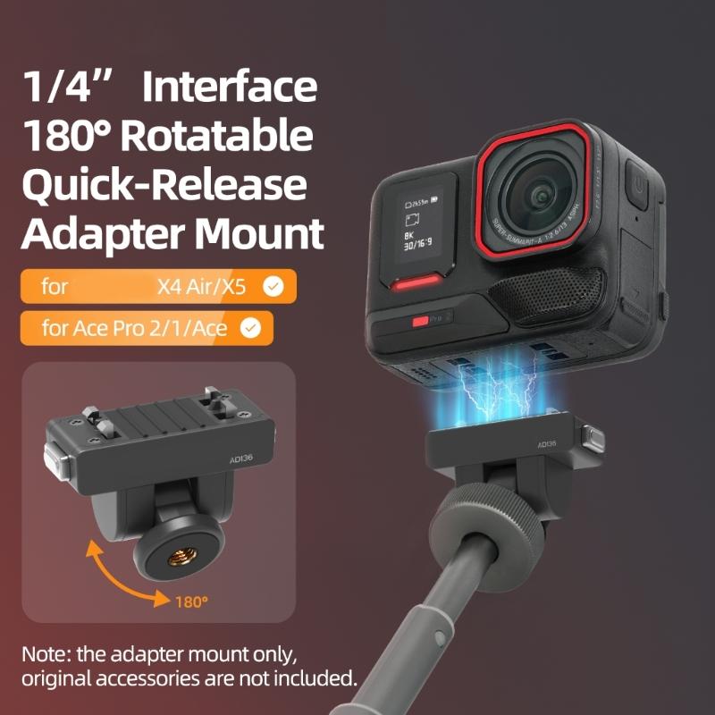 180°Rotatable Magnetic Quick Release Adapter for X4 Air/X5 Cameras with 180Degree Adjustment Durability Construction