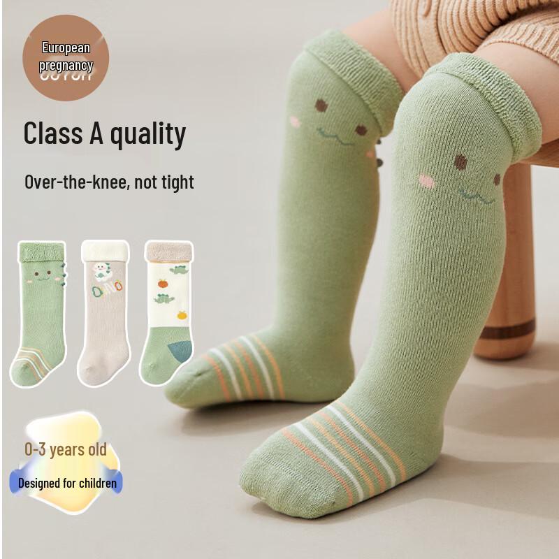 OUYUN Baby & Toddler Warm Over-the-Knee Cotton Socks 1-3Y