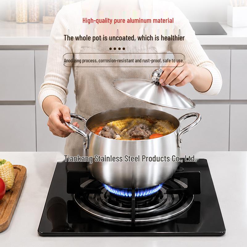 Africa Aluminum 5-Piece Casserole Pot Set for Household Kitchens